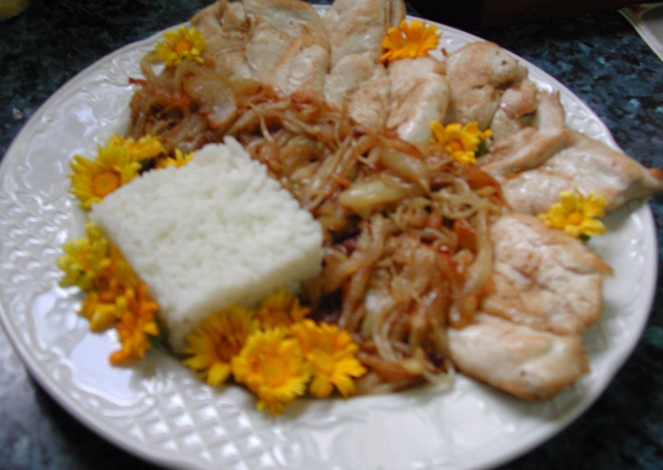 Pechugas de pollo con flores