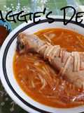 Sopa de fideo con pollo