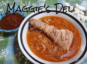 Una foto de Sopa de fideo con pollo