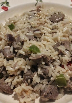 Una foto de Mollejas de pollo con arroz