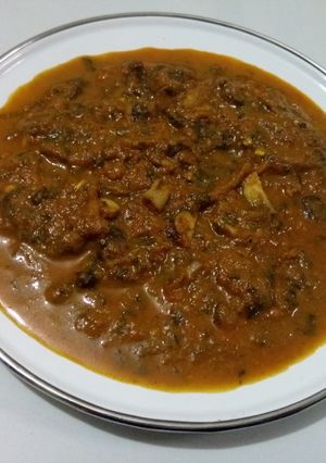 A picture of Methi Mushroom (Restaurant style).