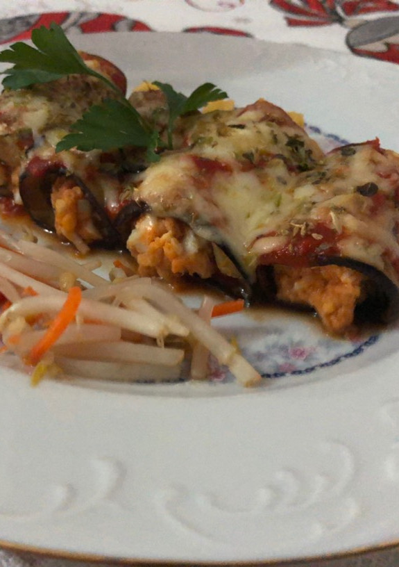 Una foto de Canelones de berenjenas