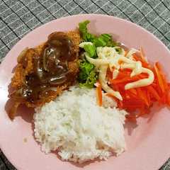 A picture of Chicken katsu homemade.