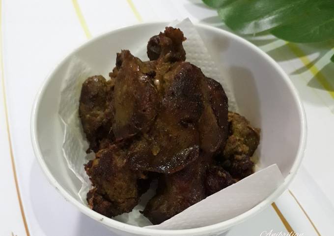 Resep Ati ayam baceman baput goreng, Enak Banget