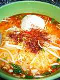 Rice Noodle Soup with Giant Pork Meatballs (Tom Yum Style)