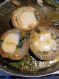 Fondi di carciofo con scamorza prezzemolo, curcuma e cannella
