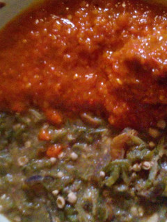 A picture of Stew and okra soup.