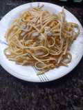 Spaghettis en salsa blanca