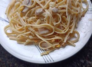 Una foto de Spaghettis en salsa blanca