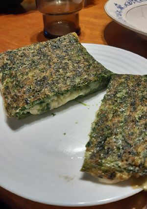 Una foto de Omelette de espinaca