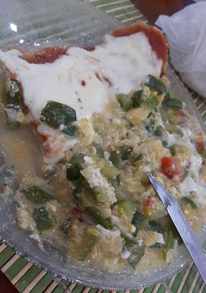Una foto de Revuelto de zapallito con milanesas