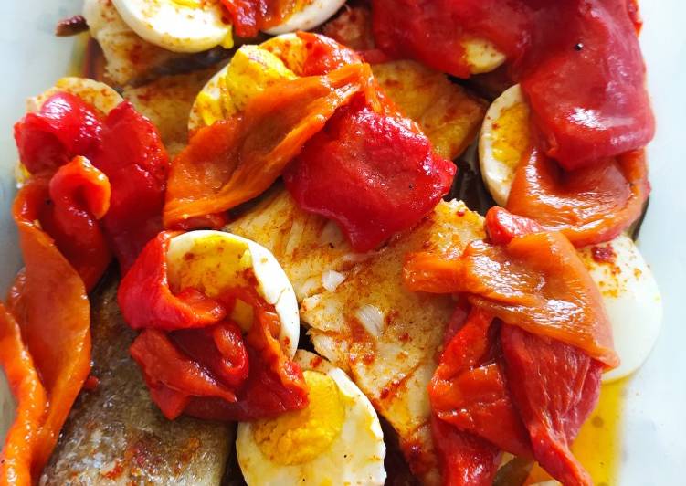 Bacalao con pimientos de El Bierzo asados