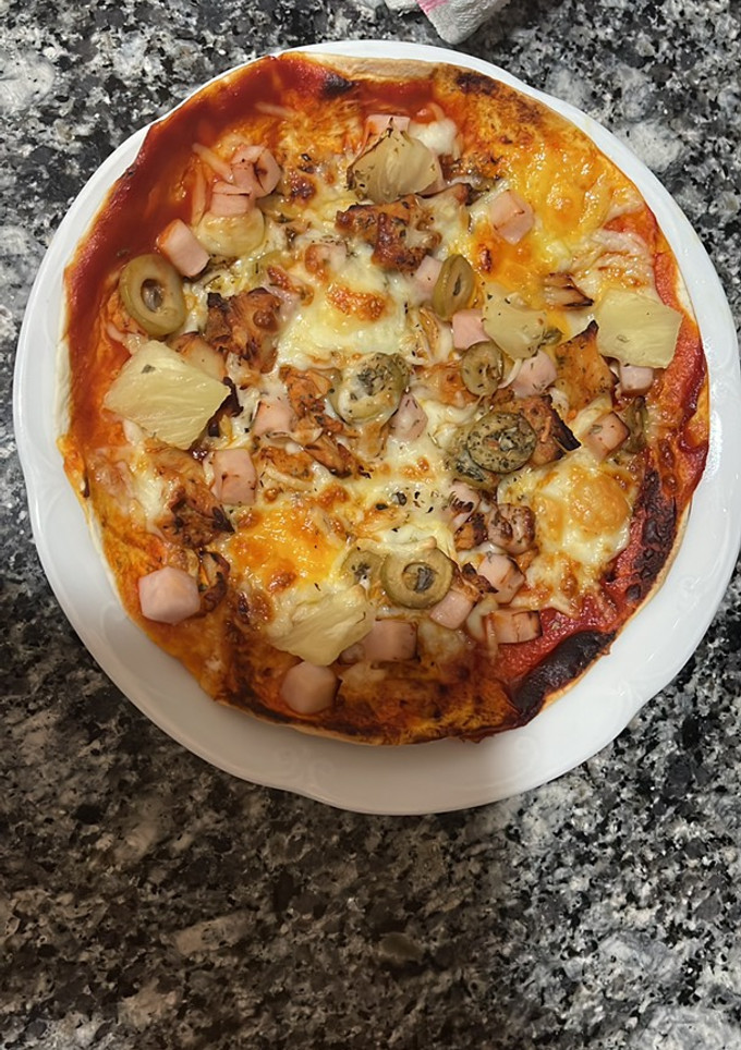 Una foto de Pizza en fajita en freidora sin aceite cecotec cecofry essential rapid