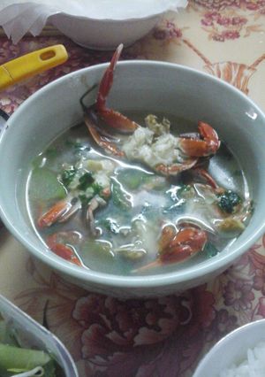Hình của món Canh ghẹ bí đao.