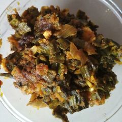 A picture of Lady's finger pumpkin stir fry.
