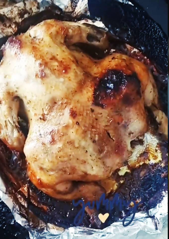 Курка 🐔запечена з фруктами