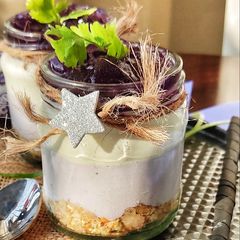 A picture of Blueberry cream cheese jars.