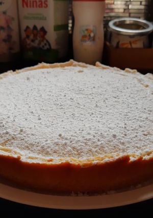 Una foto de Tarta de ricota con dulce de leche🤤