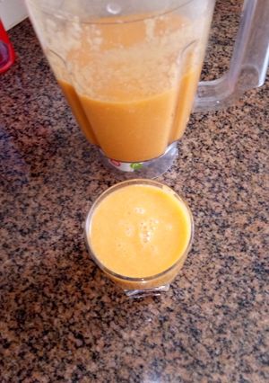 A picture of Pineapple mango carrots juice #author marathon.