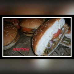 Shami kbab bun A picture of Shami kbab bun.