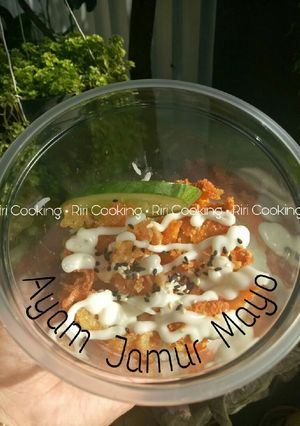 Foto resep Ayam+Jamur mayo "rice bowl"