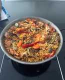 Arroz con conejo en paella