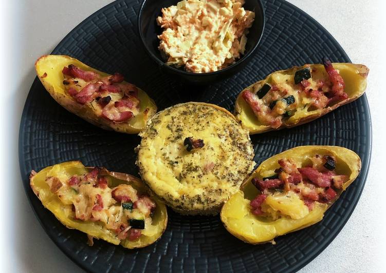 đPommes de terre farcies avec son omelette et son coleslawđ