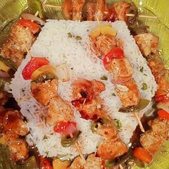 A picture of Chicken shashlik.