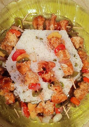 A picture of Chicken shashlik.
