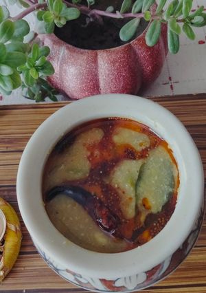 A picture of #OSR#Onam special Varutharacha sambar.