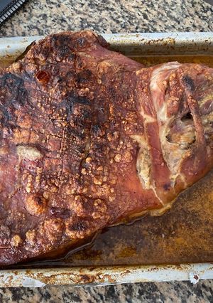 Una foto de Pierna de cerdo al horno
