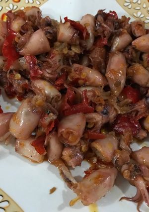 Foto resep Cumi asin tumis pedas