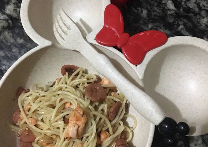 Spaghetti simple, sehat, dan anti gtm anak 2 tahun. #menuanak2tahun