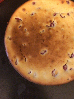 A picture of Baked raspberry cheesecake.