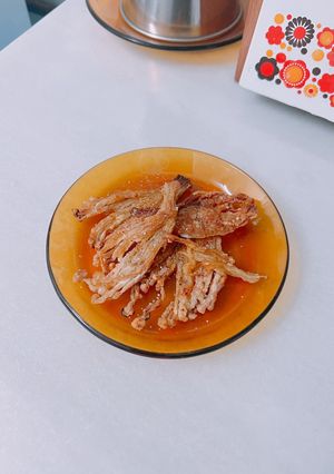 Una foto de Setas Enoki Crujientes