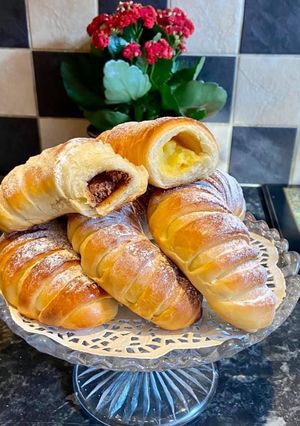 O poză a rețetei Cornuri sau Bageluri rusești cu cremă de vanilie și Nutella ❤️.