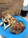 Arañita a la criolla con papas fritas