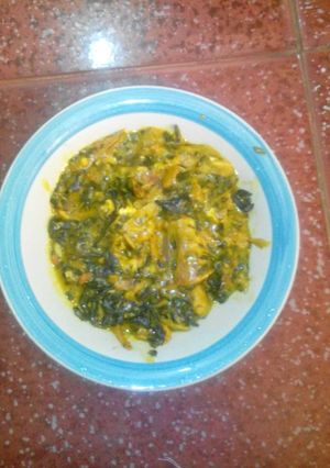 A picture of Bitter leaf and cocyam.