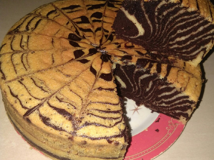 Anti Ribet, Membuat Zebra cake putih telur Menu Enak Dan Mudah Dibuat