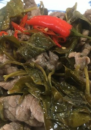Hình của món Thịt bò xào lá giang.