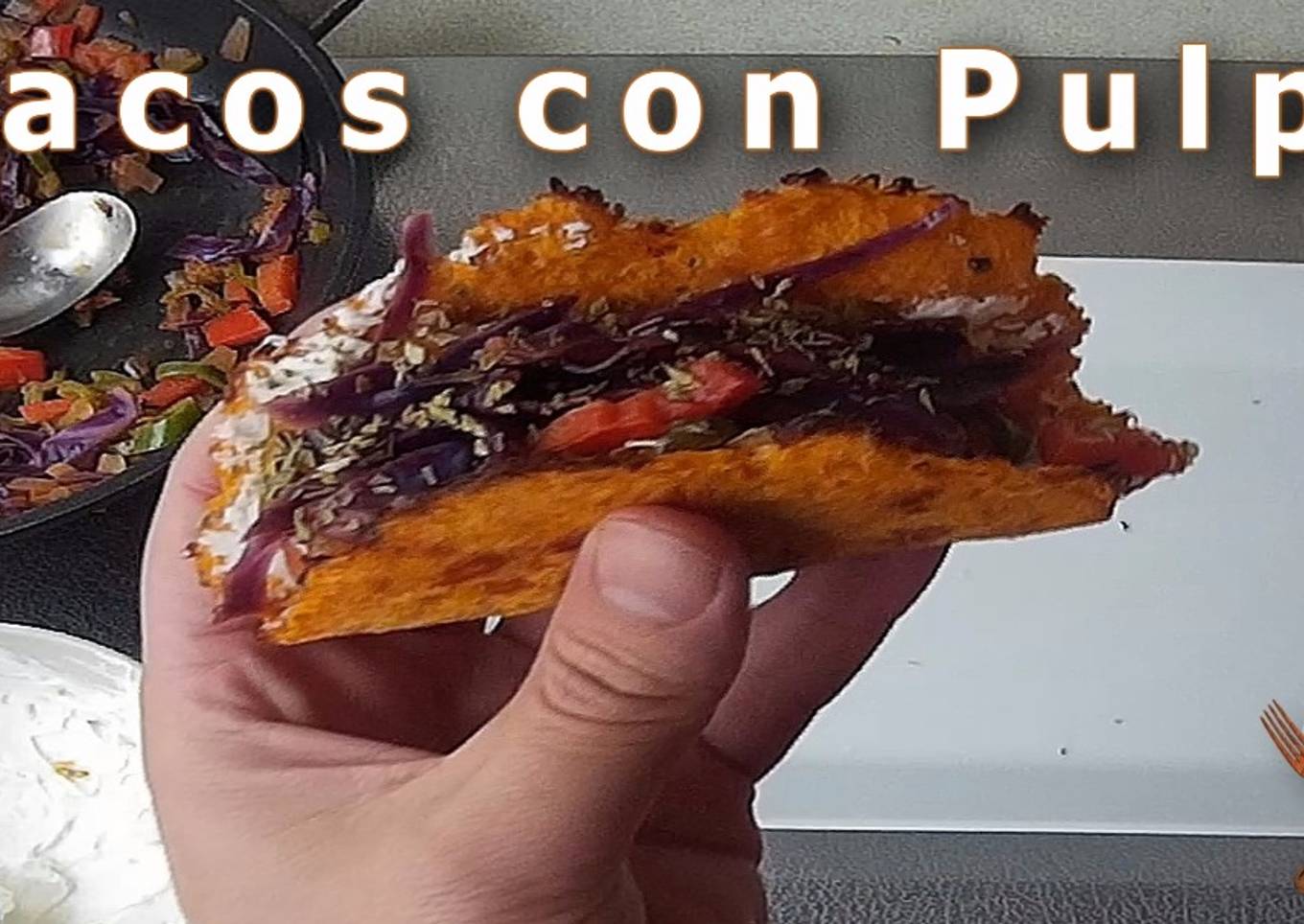 Tacos de verduras (tortita con pulpa de fruta)
