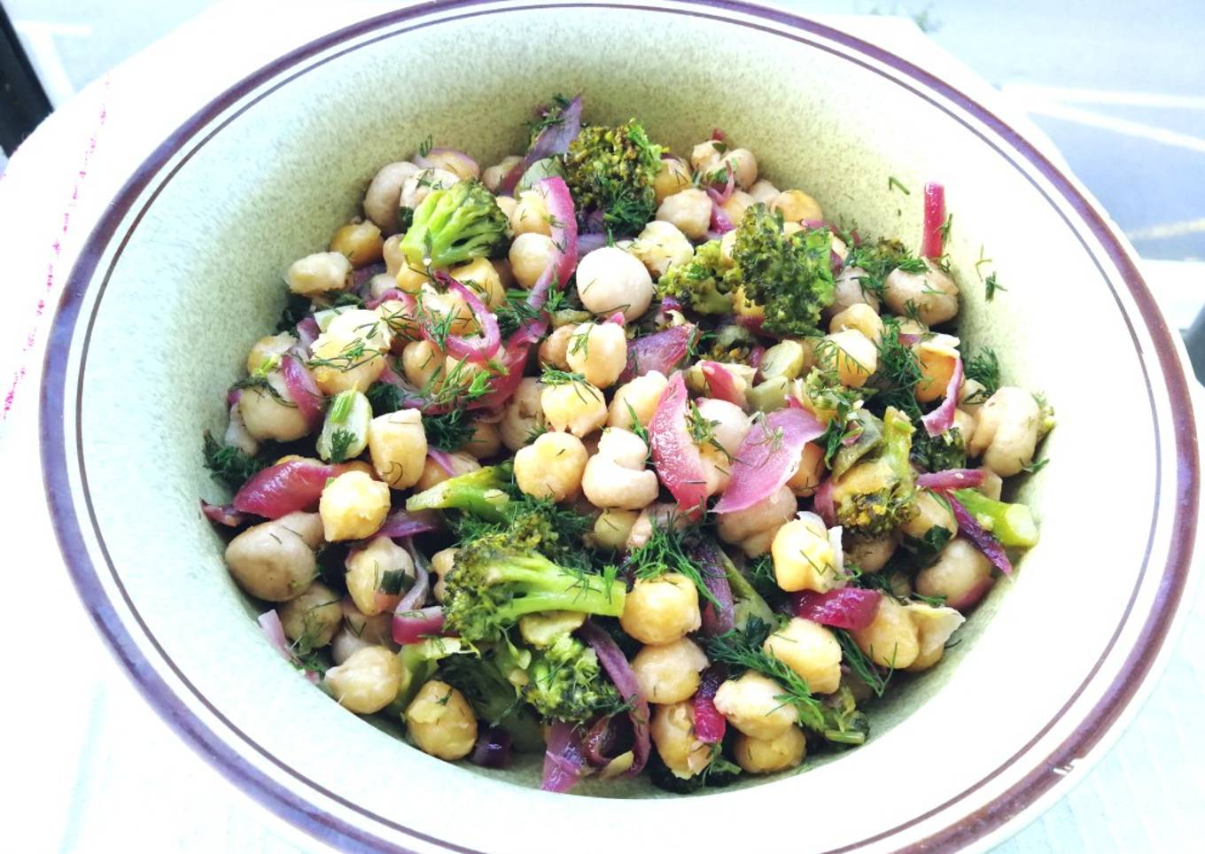 Garbanzos con mini champiñones Cogumelos y brócoli - veggie