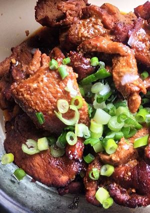 A picture of Asian Fusion Air-Fried Pork.