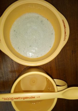 Foto resep Menu Mpasi 4 bintang bubur saring bayam labu putih/blonceng ikan tenggiri