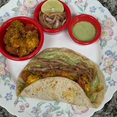 Paneer Tikka Tortilla wrap A picture of Paneer Tikka Tortilla wrap.