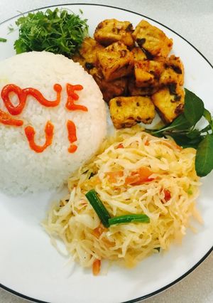 Hình của món Cơm chay tình yêu.