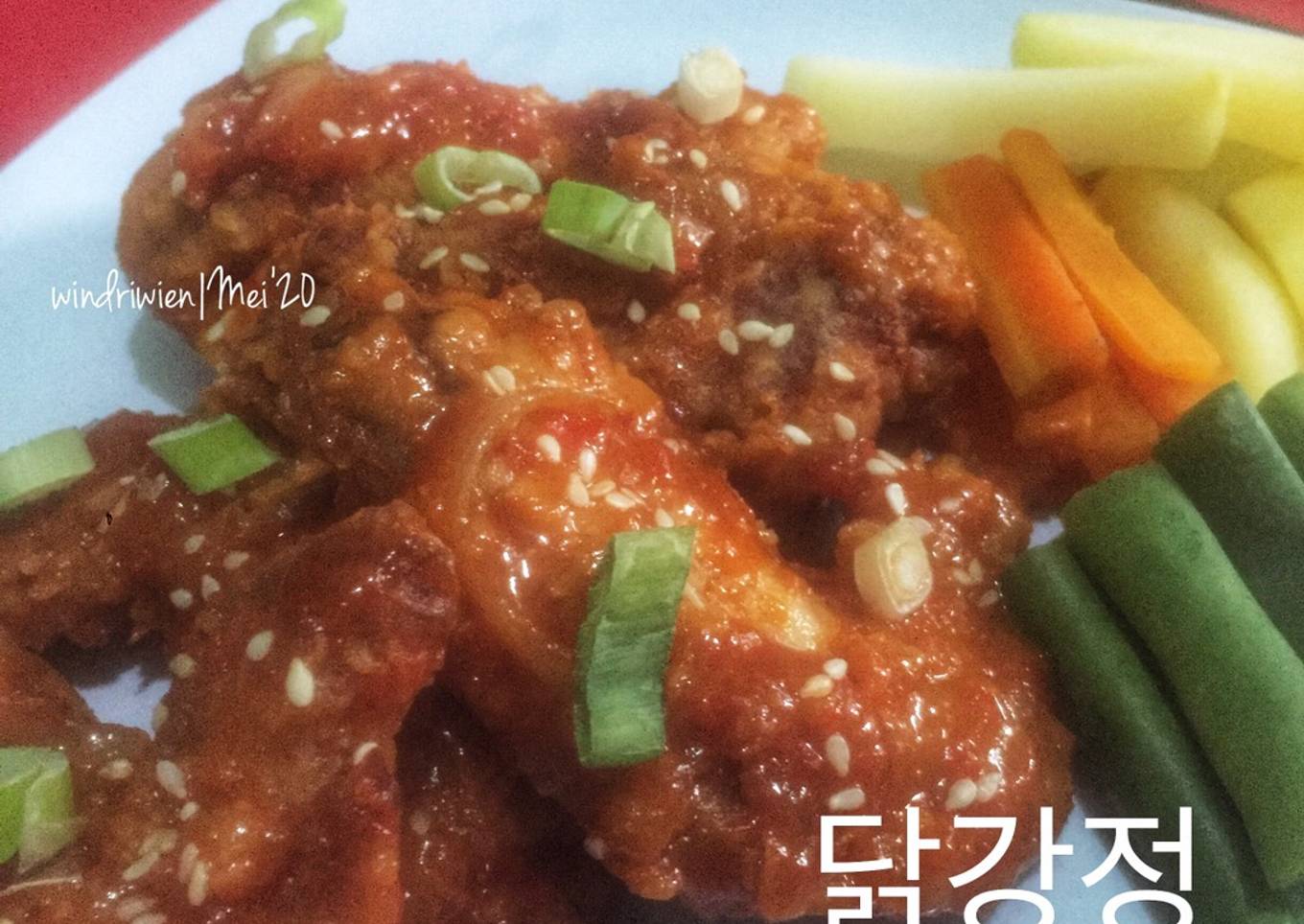 Dakgangjeong (Korean Spicy Chicken Wings)