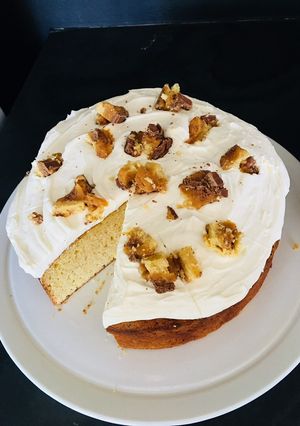 A picture of Caramel mud cake.