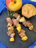 Spiedini di maiale con salsa di mele e zenzero