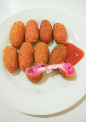 Foto resep Kroket Nasi Pink (buah naga)